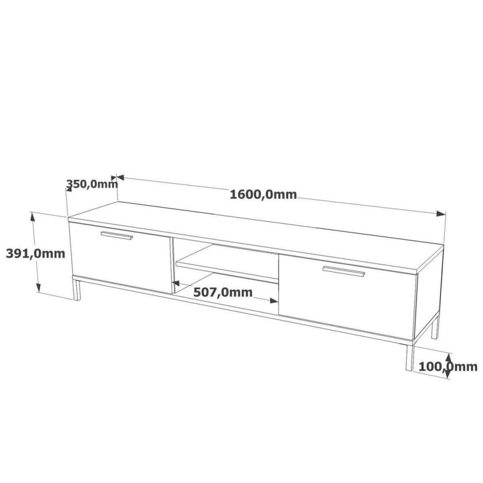 NET*/TV ÜNİTESİ 1600x350x391MM ÇAM/ANTRASİT