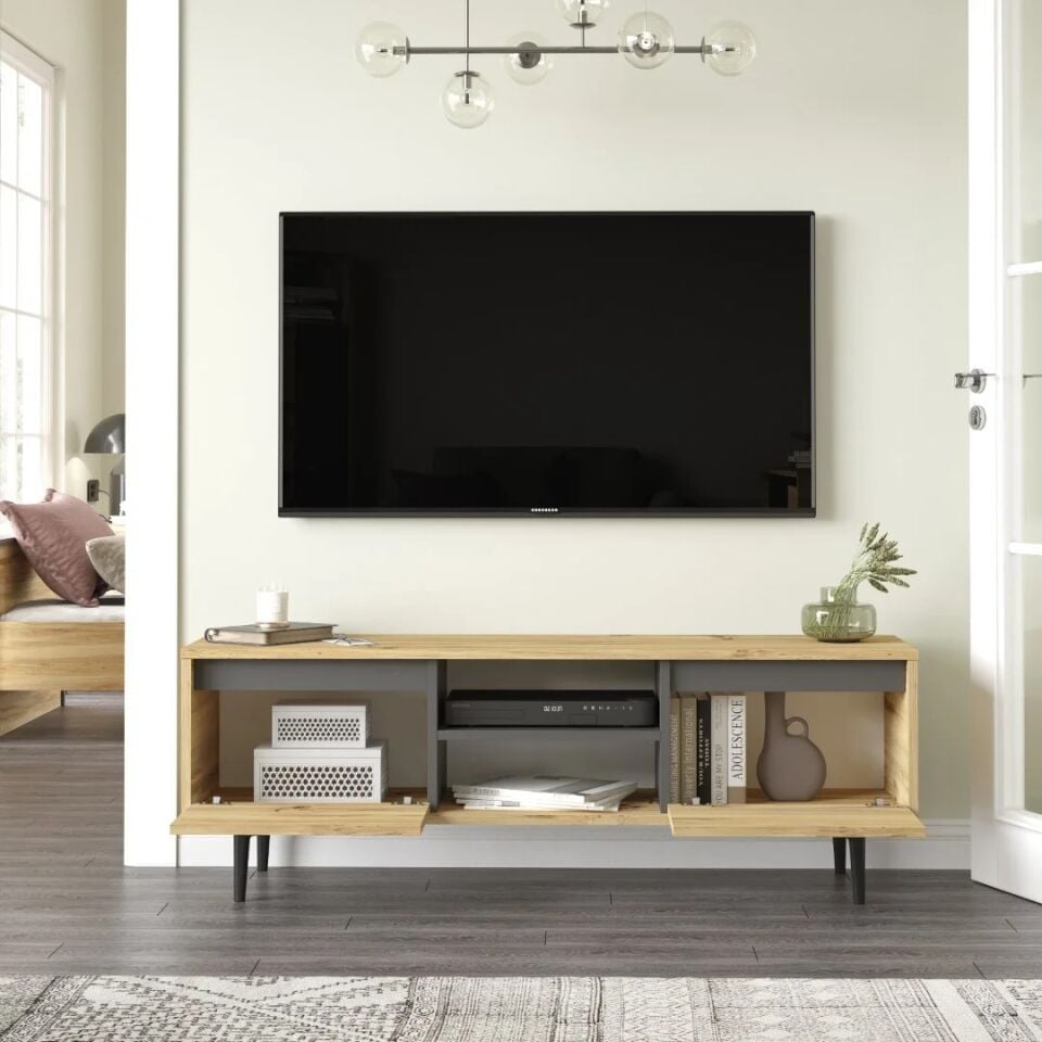 TV ÜNİTESİ 1400x355x481MM ÇAM