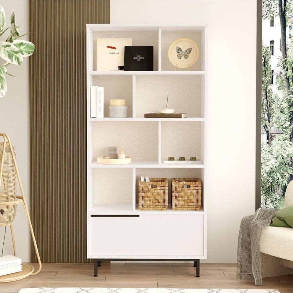 NET*/KİTAPLIK TEK KAPAKLI 4 RAFLI 295x839x1756MM B