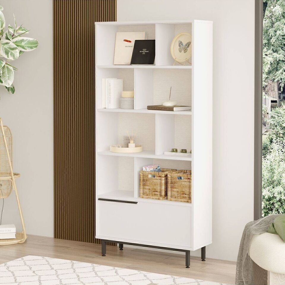 NET*/KİTAPLIK TEK KAPAKLI 4 RAFLI 295x839x1756MM B