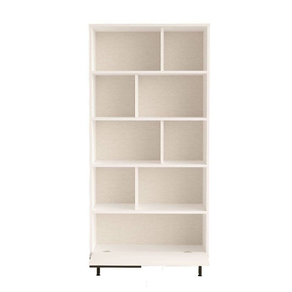 KİTAPLIK TEK KAPAKLI 4 RAFLI 295x839x1756MM BEYAZ
