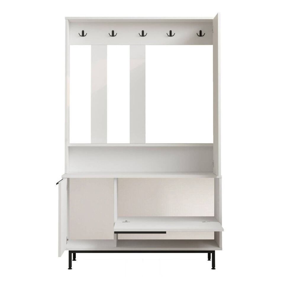 PORTMANTO VESTİYER AYAKKABILIK AYNALI BEYAZ