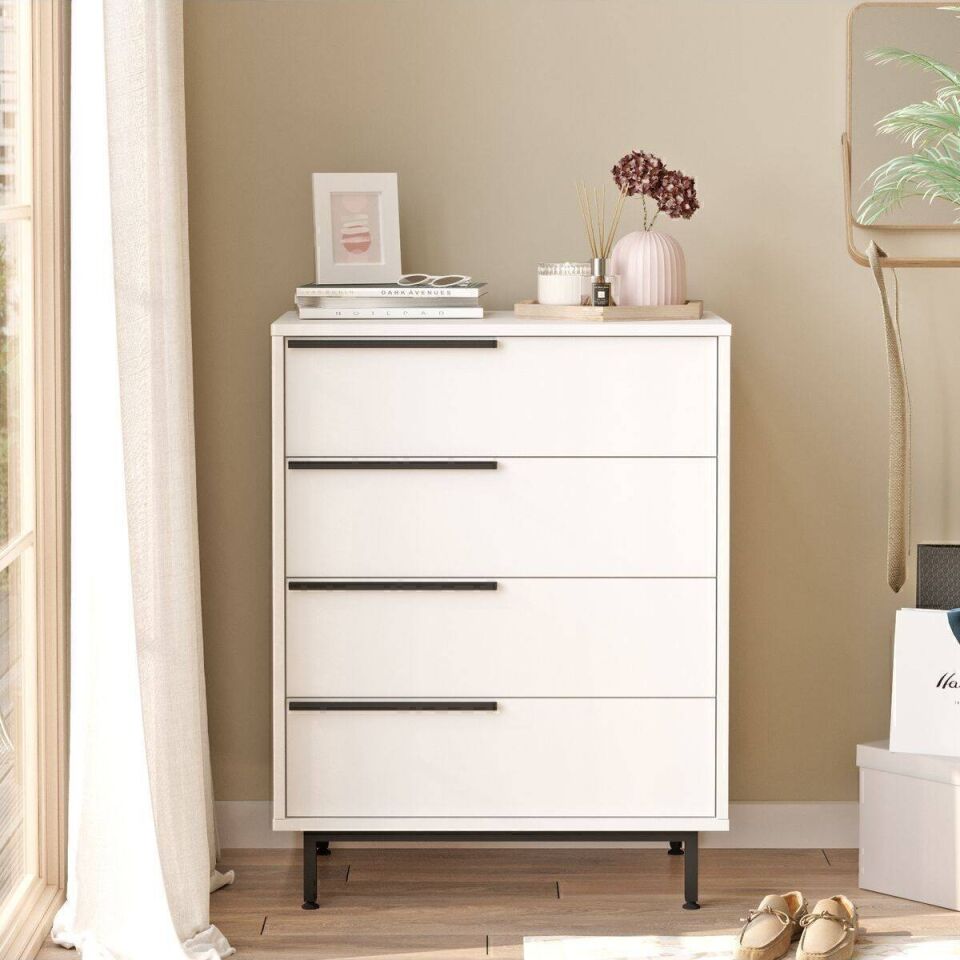 ŞİFONYER 4 ÇEKMECELİ 445x748x951MM BEYAZ