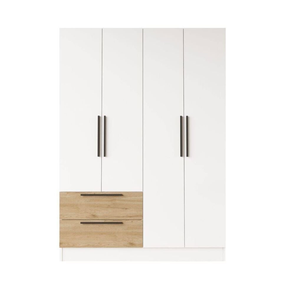 DOLAP 4 KAPAK 2 ÇEKMECELİ 445x1200x1700MM BEYAZ