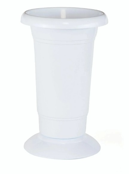 SAKSI VAZO AYAKLI SİLİNDİR BEYAZ