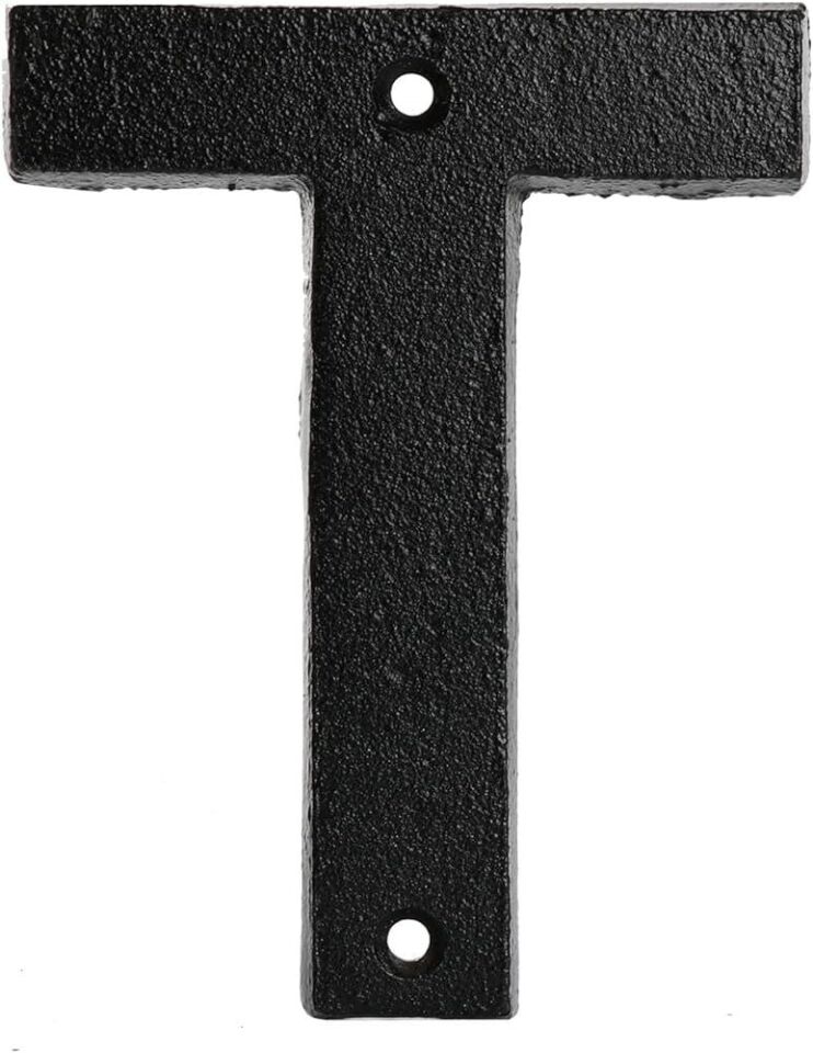 KAPI HARFİ ''T'' SİYAH TEXTURE 76MM
