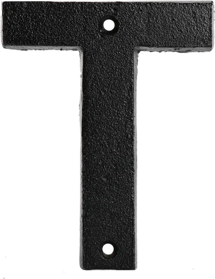 KAPI HARFİ ''T'' SİYAH TEXTURE 76MM