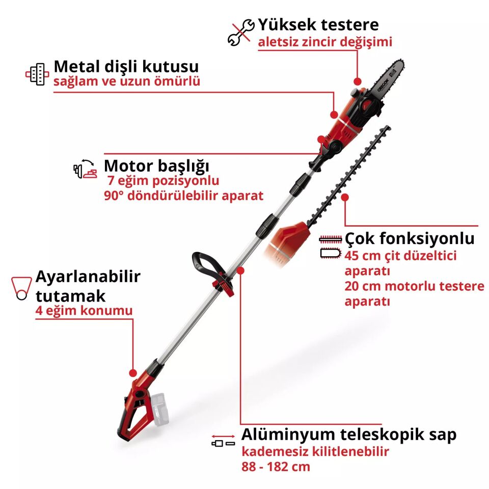 AKÜLÜ BUDAMA TESTERESİ GE-HC 18 Li T-Solo