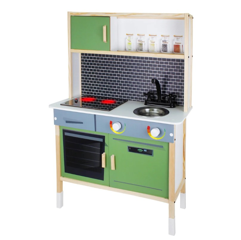 AHŞAP OYUNCAK EĞİTİCİ MUTFAK SETİ LEDLİ 70X29X102