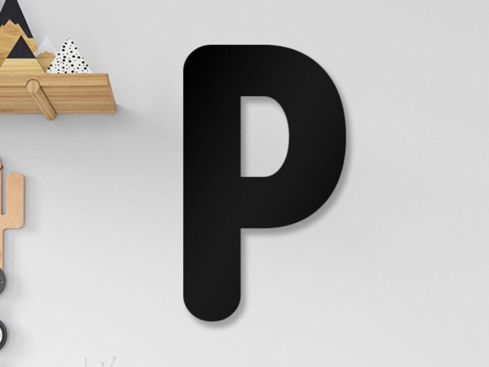 KAPI HARFİ ''P'' SİYAH TEXTURE 76MM