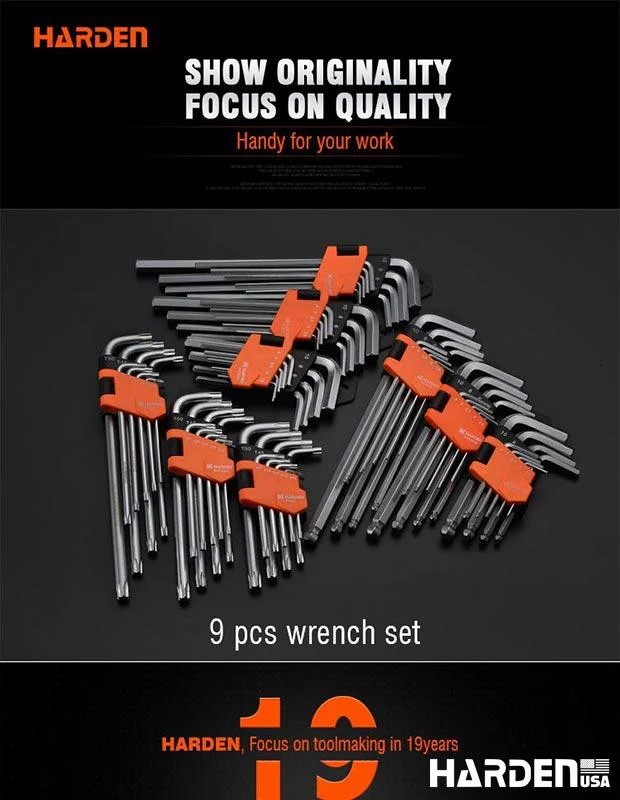 ALYAN ANAHTAR SETİ TOP UÇLU UZUN CRV 9 PARÇA