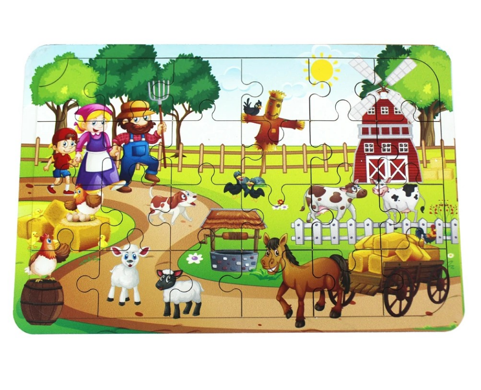 AHŞAP PUZZLE ÇİFTLİK TEMALI 24 PRÇ