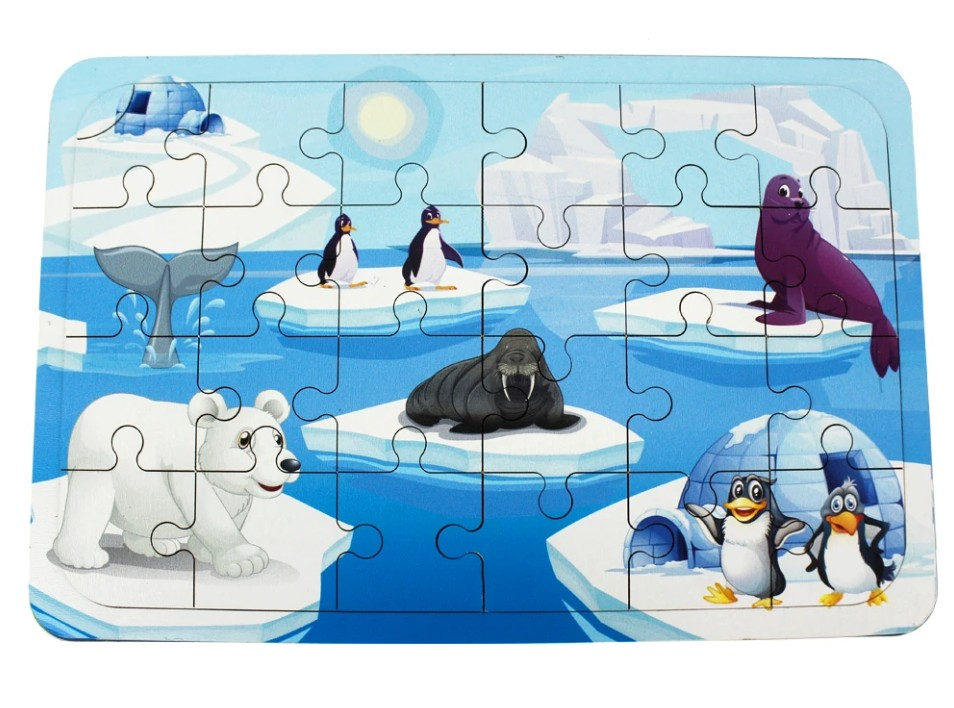 AHŞAP PUZZLE KUTUP HAYVANLARI TEMALI 24 PRÇ