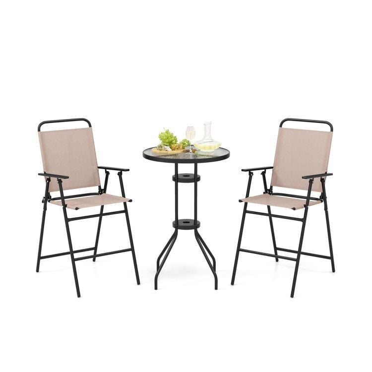 MASA SANDALYE SETİ KATLANIR BİSTRO SET 2+1