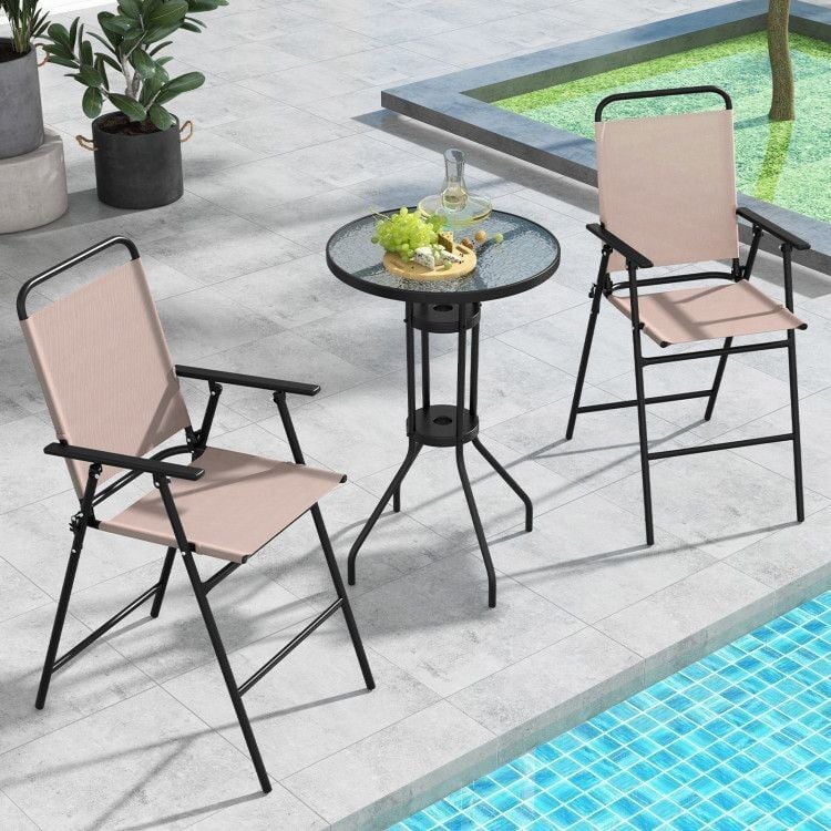 MASA SANDALYE SETİ KATLANIR BİSTRO SET 2+1