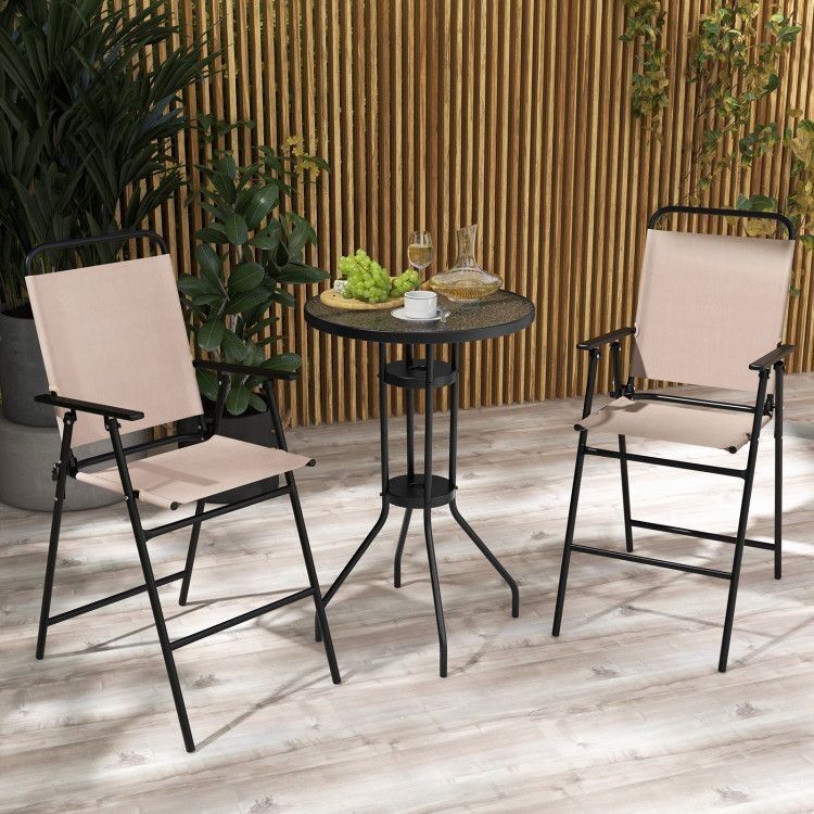 MASA SANDALYE SETİ KATLANIR BİSTRO SET 2+1