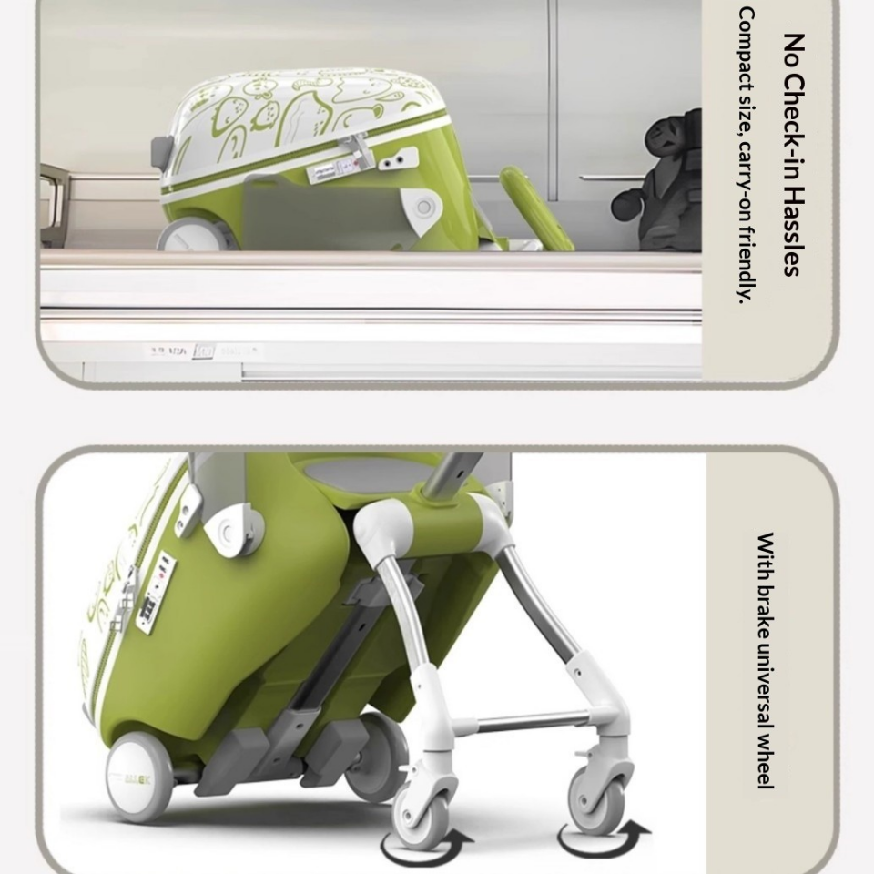 VALİZ ÇEKÇEKLİ SEYAHAT ÇOCUKLAR İÇİN OTURULABİLİR