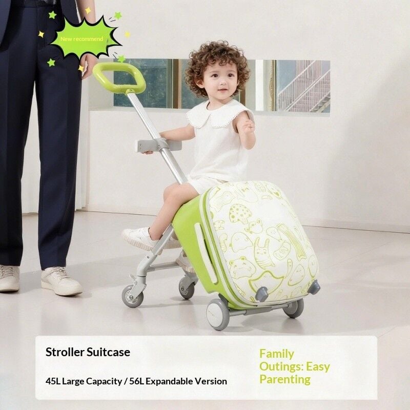 VALİZ ÇEKÇEKLİ SEYAHAT ÇOCUKLAR İÇİN OTURULABİLİR