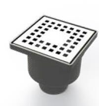 YER SİFONU KARE IZGARA ÇEKVALF ALT ÇIKŞ 10X10CM