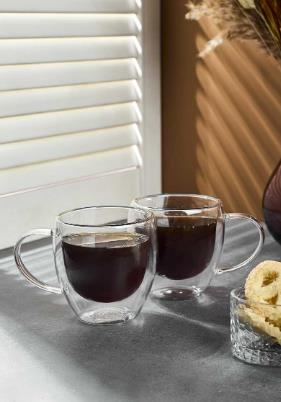 KUPA BARDAK CAM CİDARLI 2Lİ